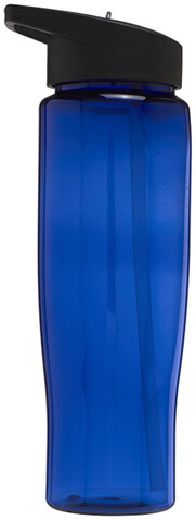 H2O Active® Tempo 700 ml Sportflasche mit Ausgussdeckel, blau, schwarz bedrucken, Art.-Nr. 21004403