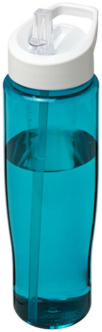 H2O Active® Tempo 700 ml Sportflasche mit Ausgussdeckel, aquablau, weiss bedrucken, Art.-Nr. 21004413