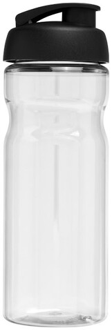 H2O Active® Base 650 ml Sportflasche mit Klappdeckel, transparent, schwarz bedrucken, Art.-Nr. 21004500