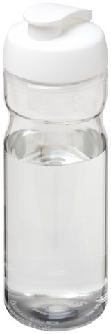 H2O Active® Base 650 ml Sportflasche mit Klappdeckel, transparent, weiss bedrucken, Art.-Nr. 21004501