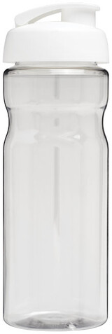 H2O Active® Base 650 ml Sportflasche mit Klappdeckel, transparent, weiss bedrucken, Art.-Nr. 21004501