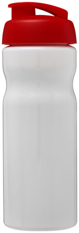 H2O Active® Base 650 ml Sportflasche mit Klappdeckel, weiss, rot bedrucken, Art.-Nr. 21004518