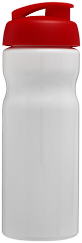 H2O Active® Base 650 ml Sportflasche mit Klappdeckel, weiss, rot bedrucken, Art.-Nr. 21004518