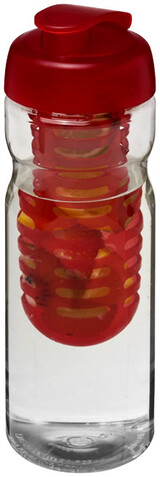 H2O Active® Base 650 ml Sportflasche mit Klappdeckel und Infusor, transparent, rot bedrucken, Art.-Nr. 21004602 H2O Active® Base 650 ml Sportflasche mit Klappdeckel und Infusor, transparent, rot bedrucken, Art.-Nr. 21004602
