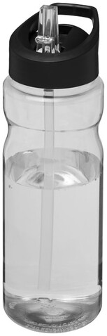 H2O Active® Base 650 ml Sportflasche mit Ausgussdeckel, transparent, schwarz bedrucken, Art.-Nr. 21004900