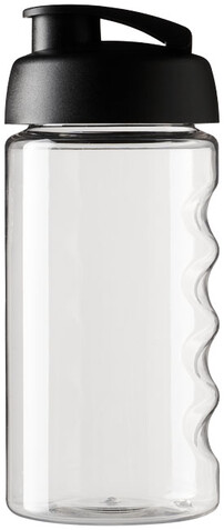 H2O Active® Bop 500 ml Sportflasche mit Klappdeckel, transparent, schwarz bedrucken, Art.-Nr. 21005000