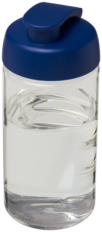 H2O Active® Bop 500 ml Sportflasche mit Klappdeckel, transparent, blau bedrucken, Art.-Nr. 21005002