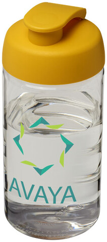 H2O Active® Bop 500 ml Sportflasche mit Klappdeckel, transparent, gelb bedrucken, Art.-Nr. 21005010 H2O Active® Bop 500 ml Sportflasche mit Klappdeckel, transparent, gelb bedrucken, Art.-Nr. 21005010