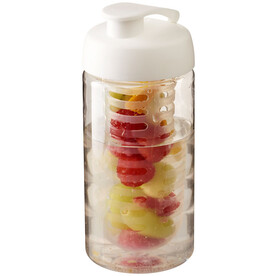 H2O Active® Bop 500 ml Sportflasche mit Klappdeckel und Infusor, transparent, weiss bedrucken, Art.-Nr. 21005100 H2O Active® Bop 500 ml Sportflasche mit Klappdeckel und Infusor, transparent, weiss bedrucken, Art.-Nr. 21005100