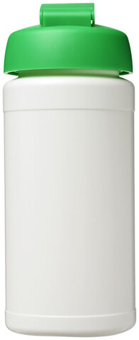 Baseline® Plus 500 ml Sportflasche mit Klappdeckel, weiss, grün bedrucken, Art.-Nr. 21006806