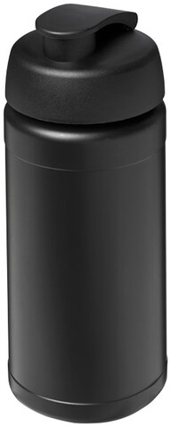 Baseline® Plus 500 ml Sportflasche mit Klappdeckel, schwarz bedrucken, Art.-Nr. 21006811