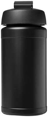 Baseline® Plus 500 ml Sportflasche mit Klappdeckel, schwarz bedrucken, Art.-Nr. 21006811