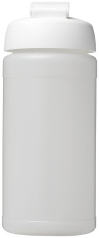 Baseline® Plus 500 ml Sportflasche mit Klappdeckel, transparent, weiss bedrucken, Art.-Nr. 21006816