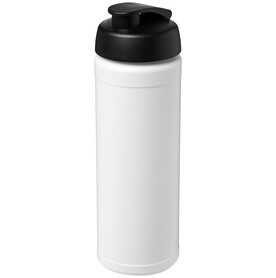 Baseline® Plus 750 ml Flasche mit Klappdeckel, weiss, schwarz bedrucken, Art.-Nr. 21007000 Baseline® Plus 750 ml Flasche mit Klappdeckel, weiss, schwarz bedrucken, Art.-Nr. 21007000