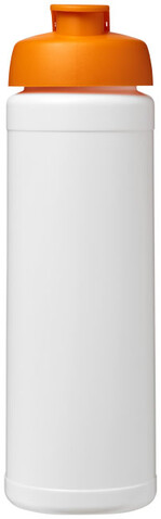 Baseline® Plus 750 ml Flasche mit Klappdeckel, weiss, orange bedrucken, Art.-Nr. 21007007
