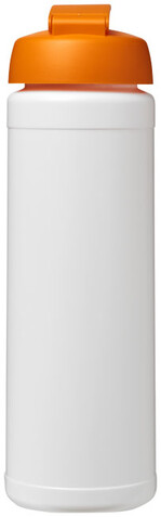 Baseline® Plus 750 ml Flasche mit Klappdeckel, weiss, orange bedrucken, Art.-Nr. 21007007
