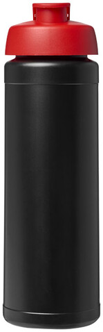 Baseline® Plus 750 ml Flasche mit Klappdeckel, schwarz, rot bedrucken, Art.-Nr. 21007014