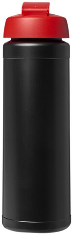 Baseline® Plus 750 ml Flasche mit Klappdeckel, schwarz, rot bedrucken, Art.-Nr. 21007014