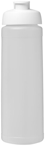 Baseline® Plus 750 ml Flasche mit Klappdeckel, transparent, weiss bedrucken, Art.-Nr. 21007016