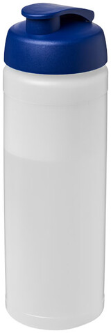 Baseline® Plus 750 ml Flasche mit Klappdeckel, transparent, blau bedrucken, Art.-Nr. 21007017