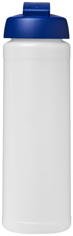 Baseline® Plus 750 ml Flasche mit Klappdeckel, transparent, blau bedrucken, Art.-Nr. 21007017
