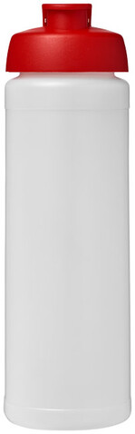 Baseline® Plus 750 ml Flasche mit Klappdeckel, transparent, rot bedrucken, Art.-Nr. 21007018 Baseline® Plus 750 ml Flasche mit Klappdeckel, transparent, rot bedrucken, Art.-Nr. 21007018