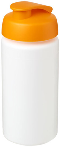 Baseline® Plus grip 500 ml Sportflasche mit Klappdeckel, weiss, orange bedrucken, Art.-Nr. 21007207 Baseline® Plus grip 500 ml Sportflasche mit Klappdeckel, weiss, orange bedrucken, Art.-Nr. 21007207