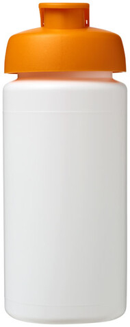 Baseline® Plus grip 500 ml Sportflasche mit Klappdeckel, weiss, orange bedrucken, Art.-Nr. 21007207 Baseline® Plus grip 500 ml Sportflasche mit Klappdeckel, weiss, orange bedrucken, Art.-Nr. 21007207