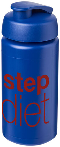 Baseline® Plus grip 500 ml Sportflasche mit Klappdeckel, blau bedrucken, Art.-Nr. 21007219