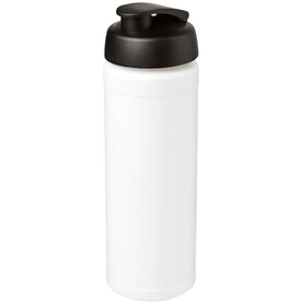 Baseline® Plus grip 750 ml Sportflasche mit Klappdeckel, weiss, schwarz bedrucken, Art.-Nr. 21007400 Baseline® Plus grip 750 ml Sportflasche mit Klappdeckel, weiss, schwarz bedrucken, Art.-Nr. 21007400