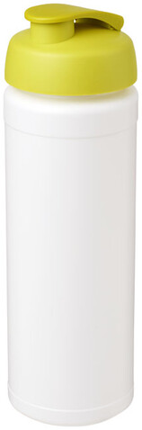 Baseline® Plus grip 750 ml Sportflasche mit Klappdeckel, weiss, limone bedrucken, Art.-Nr. 21007404