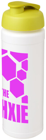 Baseline® Plus grip 750 ml Sportflasche mit Klappdeckel, weiss, limone bedrucken, Art.-Nr. 21007404