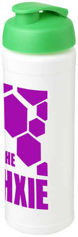 Baseline® Plus grip 750 ml Sportflasche mit Klappdeckel, weiss, grün bedrucken, Art.-Nr. 21007406 Baseline® Plus grip 750 ml Sportflasche mit Klappdeckel, weiss, grün bedrucken, Art.-Nr. 21007406