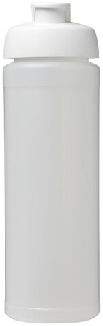 Baseline® Plus grip 750 ml Sportflasche mit Klappdeckel, transparent, weiss bedrucken, Art.-Nr. 21007416
