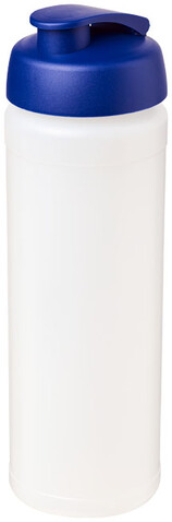 Baseline® Plus grip 750 ml Sportflasche mit Klappdeckel, transparent, blau bedrucken, Art.-Nr. 21007417