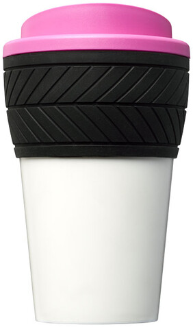 Brite-Americano® 350 ml Isolierbecher mit Schutzring Reifen-Design, magenta bedrucken, Art.-Nr. 21008809 Brite-Americano® 350 ml Isolierbecher mit Schutzring Reifen-Design, magenta bedrucken, Art.-Nr. 21008809