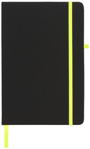 Noir A5 Notizbuch, schwarz, limone bedrucken, Art.-Nr. 21020804