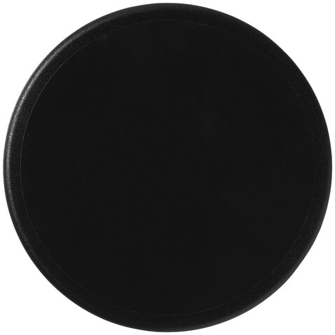 Terran runder Untersetzer aus 100 % recyceltem Kunststoff, schwarz bedrucken, Art.-Nr. 21051000