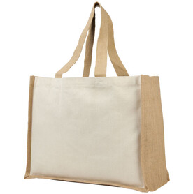 Varai 320 g/m Canvas und Jute Einkaufstasche 23L, natural, natur bedrucken, Art.-Nr. 21070100