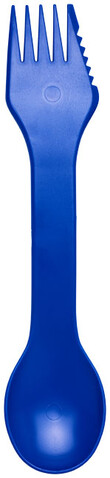 Epsy 3-in-1 Löffel, Gabel und Messer, blau bedrucken, Art.-Nr. 21081201