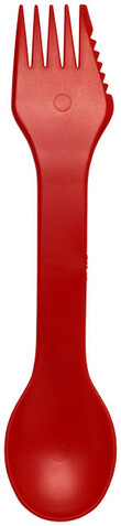 Epsy 3-in-1 Löffel, Gabel und Messer, rot bedrucken, Art.-Nr. 21081205