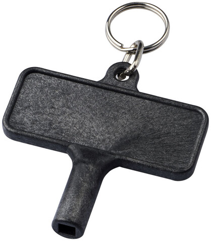 Largo Kunststoff Heizkörperschlüssel mit Schlüsselanhänger, schwarz bedrucken, Art.-Nr. 21087200