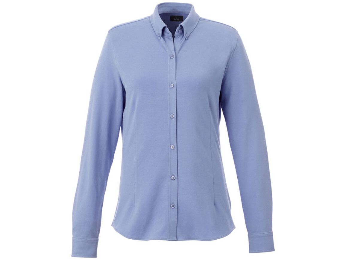⭐ Bigelow langärmlige Bluse, hellblau mit Logo bedrucken