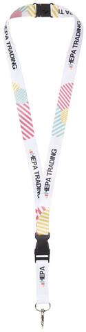 Balta Sublimation Lanyard, schwarz, weiss, 10mm bedrucken, Art.-Nr. 1PL0070C