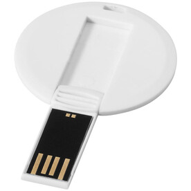Round Credit Card USB-Stick, weiss, 1GB bedrucken, Art.-Nr. 1Z30462D