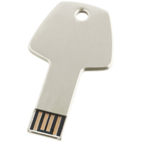 USB-Stick Schlüssel, silber, 1GB bedrucken, Art.-Nr. 1Z33390D