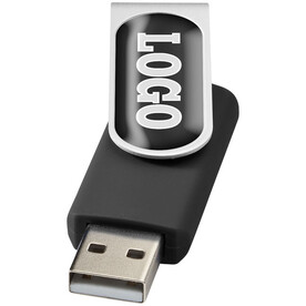 Rotate Doming USB-Stick, schwarz, 1GB bedrucken, Art.-Nr. 1Z43000D