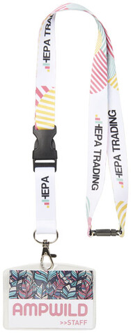 Balta Sublimation Lanyard, schwarz, weiss, 10mm bedrucken, Art.-Nr. 1PL0070C