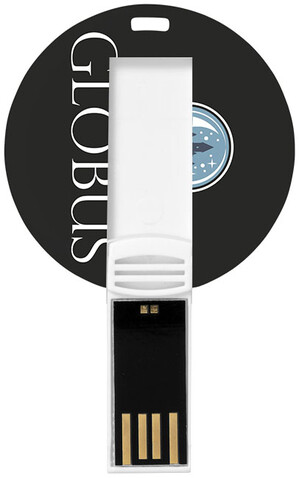 Round Credit Card USB-Stick, weiss, 1GB bedrucken, Art.-Nr. 1Z30462D