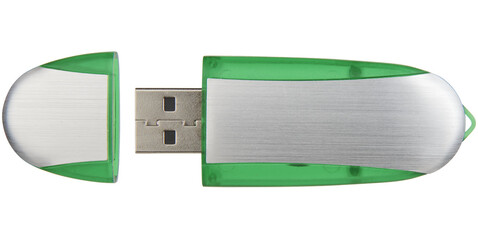 Memo USB-Stick, apfelgrün, silber, 4GB bedrucken, Art.-Nr. 1Z30580G